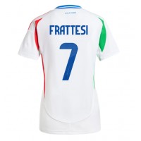 Camiseta Italia Davide Frattesi #7 Segunda Equipación Replica Eurocopa 2024 para mujer mangas cortas